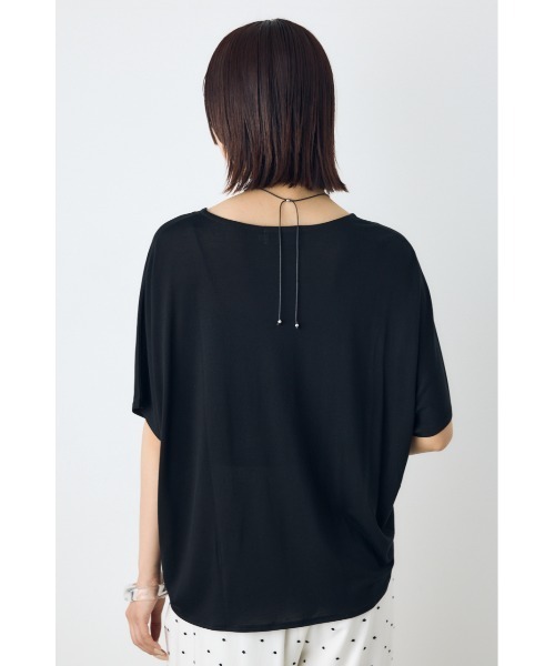 AZUL by moussy（アズールバイマウジー）の「ドレープクロップドTシャツ（Tシャツ/カットソー・レディース・オフホワイト/ベージュ/ブラック/ミント・SMALL/MEDIUM）」の14枚目の写真