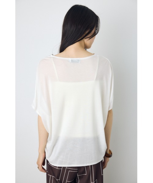 AZUL by moussy（アズールバイマウジー）の「ドレープクロップドTシャツ（Tシャツ/カットソー・レディース・オフホワイト/ベージュ/ブラック/ミント・SMALL/MEDIUM）」の7枚目の写真