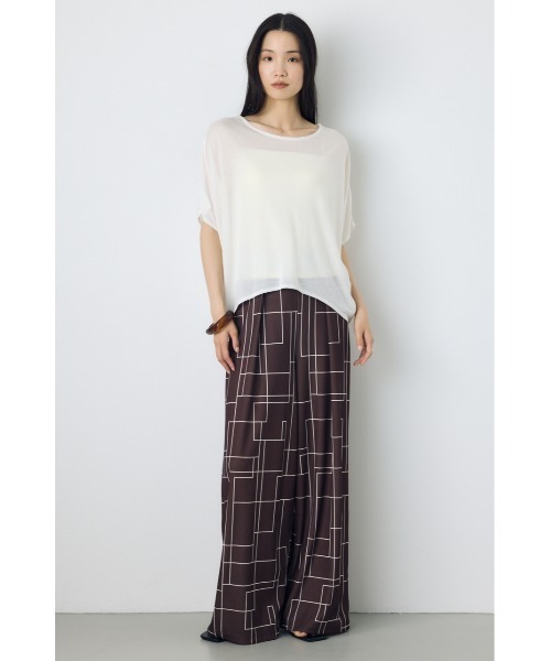 AZUL by moussy（アズールバイマウジー）の「ドレープクロップドTシャツ（Tシャツ/カットソー・レディース・オフホワイト/ベージュ/ブラック/ミント・SMALL/MEDIUM）」の8枚目の写真