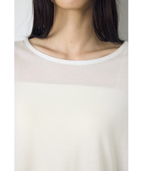 AZUL by moussy（アズールバイマウジー）の「ドレープクロップドTシャツ（Tシャツ/カットソー・レディース・オフホワイト/ベージュ/ブラック/ミント・SMALL/MEDIUM）」の9枚目の写真