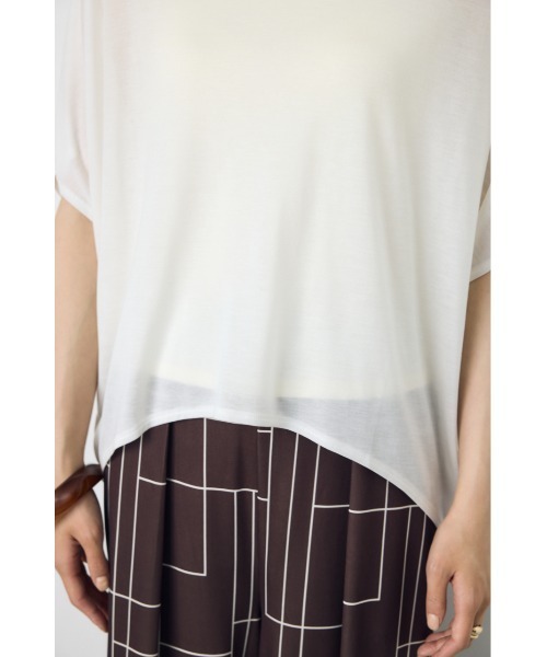 AZUL by moussy（アズールバイマウジー）の「ドレープクロップドTシャツ（Tシャツ/カットソー・レディース・オフホワイト/ベージュ/ブラック/ミント・SMALL/MEDIUM）」の11枚目の写真