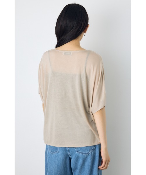 AZUL by moussy（アズールバイマウジー）の「ドレープクロップドTシャツ（Tシャツ/カットソー・レディース・オフホワイト/ベージュ/ブラック/ミント・SMALL/MEDIUM）」の22枚目の写真