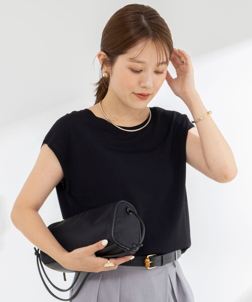 NOLLEY’S(ノーリーズ)の「《手洗い可能》【BECシリーズ】18GサラサラニットT(ニット/セーター・レディース・レッド/ホワイト系その他2/ブラック・38)」の8枚目の写真