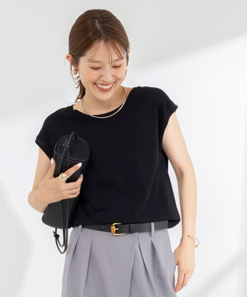 NOLLEY’S(ノーリーズ)の「《手洗い可能》【BECシリーズ】18GサラサラニットT(ニット/セーター・レディース・レッド/ホワイト系その他2/ブラック・38)」の10枚目の写真