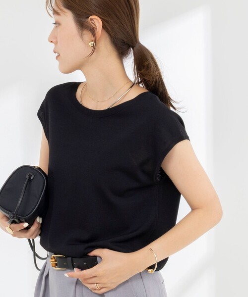 NOLLEY’S(ノーリーズ)の「《手洗い可能》【BECシリーズ】18GサラサラニットT(ニット/セーター・レディース・レッド/ホワイト系その他2/ブラック・38)」の11枚目の写真