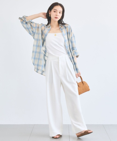 BARNYARDSTORM(バンヤードストーム)の「【先行予約】シアーチェックシャツ / JAPAN FABRIC【WEB限定カラー】(シャツ/ブラウス・レディース・ライトブルー/ベージュ/ブラウン/ブラック・S/M)」の17枚目の写真