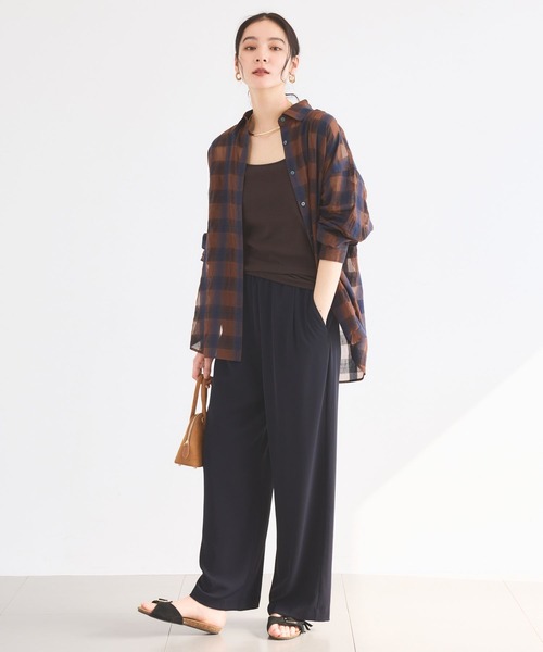 BARNYARDSTORM(バンヤードストーム)の「【先行予約】シアーチェックシャツ / JAPAN FABRIC【WEB限定カラー】(シャツ/ブラウス・レディース・ライトブルー/ベージュ/ブラウン/ブラック・S/M)」の10枚目の写真