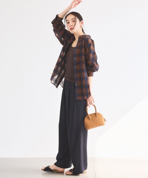 BARNYARDSTORM(バンヤードストーム)の「BARNYARDSTORM / シアーチェックシャツ / JAPAN FABRIC【WEB限定カラー】(シャツ/ブラウス・レディース・ライトブルー/ベージュ/ブラウン/ブラック・S/M)」の22枚目の写真