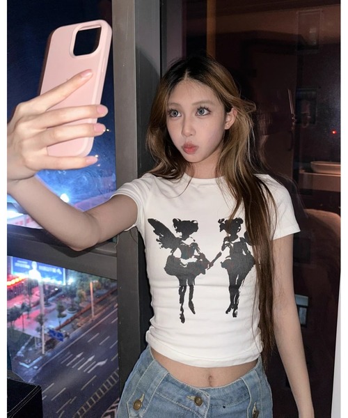 inst.ALL(インストール)の「エンジェルグラフィックTシャツ(Tシャツ/カットソー・レディース・ホワイト・M)」の12枚目の写真