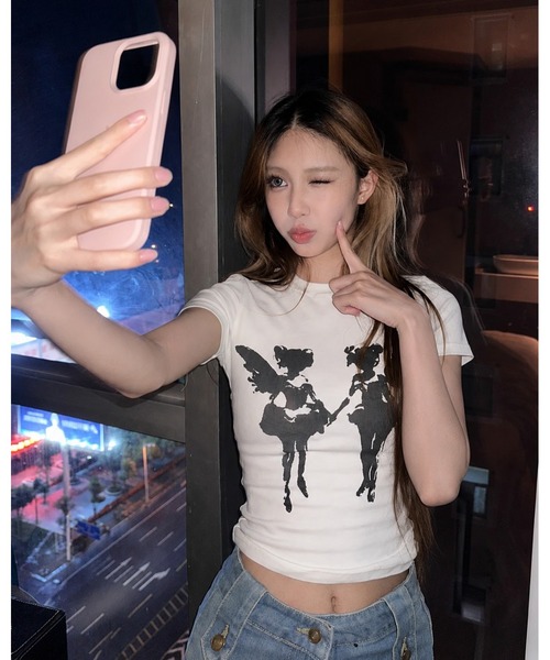 inst.ALL(インストール)の「エンジェルグラフィックTシャツ(Tシャツ/カットソー・レディース・ホワイト・M)」の11枚目の写真