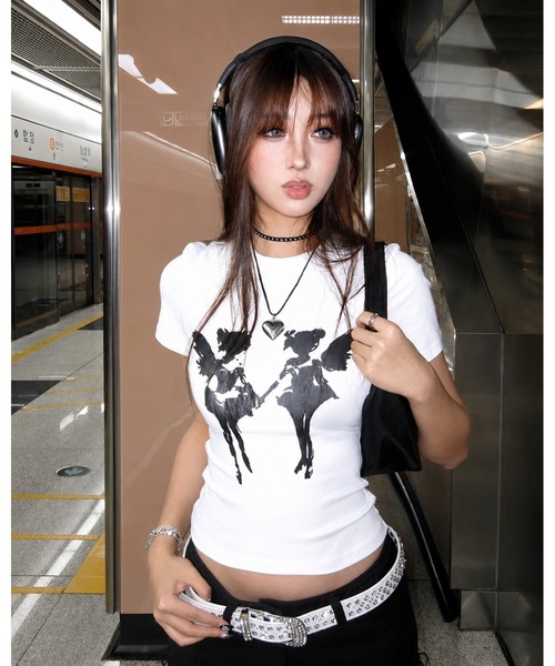 inst.ALL(インストール)の「エンジェルグラフィックTシャツ(Tシャツ/カットソー・レディース・ホワイト・M)」の7枚目の写真