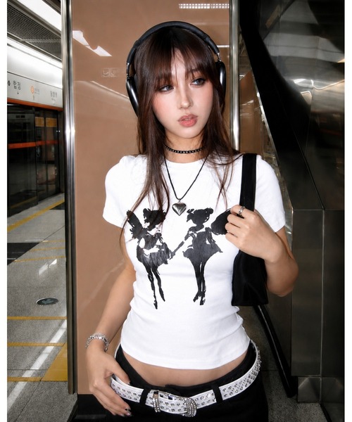 inst.ALL(インストール)の「エンジェルグラフィックTシャツ(Tシャツ/カットソー・レディース・ホワイト・M)」の6枚目の写真