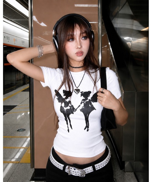 inst.ALL(インストール)の「エンジェルグラフィックTシャツ(Tシャツ/カットソー・レディース・ホワイト・M)」の5枚目の写真
