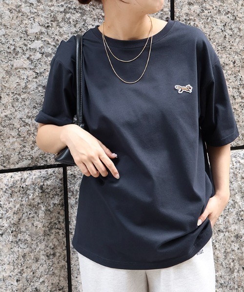 PENNEYS(ぺニーズ)の「【PENNEYS】イージーケアオーバーTシャツ(Tシャツ/カットソー・レディース・ネイビー/オフホワイト/ブラック・M/L)」の1枚目の写真