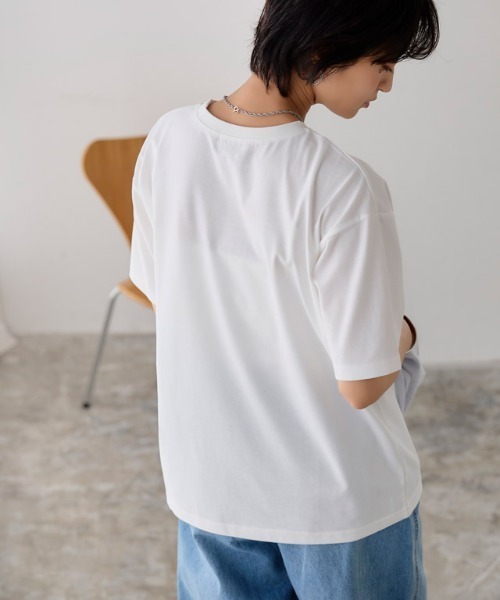 PENNEYS(ぺニーズ)の「【PENNEYS】イージーケアオーバーTシャツ(Tシャツ/カットソー・レディース・ネイビー/オフホワイト/ブラック・M/L)」の6枚目の写真