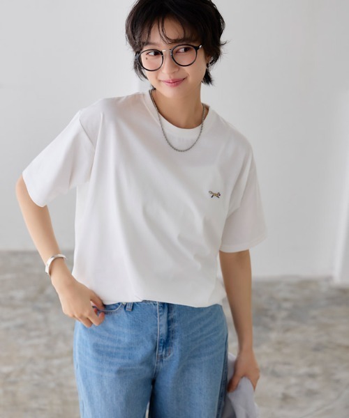 PENNEYS(ぺニーズ)の「【PENNEYS】イージーケアオーバーTシャツ(Tシャツ/カットソー・レディース・ネイビー/オフホワイト/ブラック・M/L)」の7枚目の写真