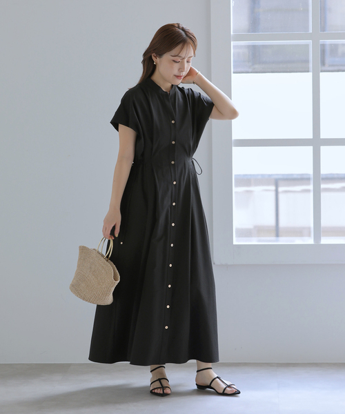 La TOTALITE（ラトータリテ）の「【洗える】フレンチタックシャツワンピース（ワンピース・レディース・ベージュ/ブラック・38/36）」の3枚目の写真