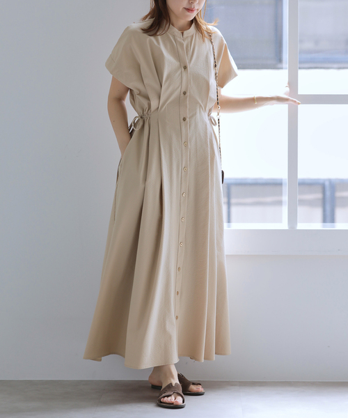 La TOTALITE（ラトータリテ）の「【洗える】フレンチタックシャツワンピース（ワンピース・レディース・ベージュ/ブラック・38/36）」の11枚目の写真