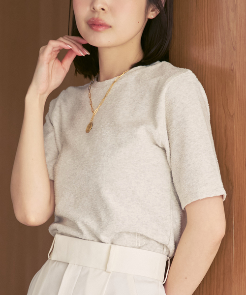 PROTAGONISTA(プロタゴニスタ)の「PROTAGONISTA/プロタゴニスタ クルーネックTシャツ(Tシャツ/カットソー・レディース・ブラック/ライトグレー・FREE)」の15枚目の写真