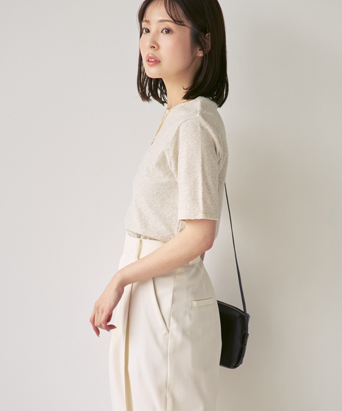 PROTAGONISTA(プロタゴニスタ)の「PROTAGONISTA/プロタゴニスタ クルーネックTシャツ(Tシャツ/カットソー・レディース・ブラック/ライトグレー・FREE)」の19枚目の写真