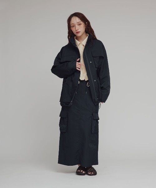 W:Huku(フーク)の「【W:Huku / 撥水 ワッシャーナイロン】カーゴ ロング スカート / Washer Nylon Cargo Long Skirt(スカート・レディース・アイボリー/ブルーグレー/ブラック系その他・FREE)」の13枚目の写真