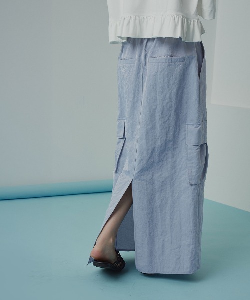 W:Huku(フーク)の「【W:Huku / 撥水 ワッシャーナイロン】カーゴ ロング スカート / Washer Nylon Cargo Long Skirt(スカート・レディース・アイボリー/ブルーグレー/ブラック系その他・FREE)」の21枚目の写真