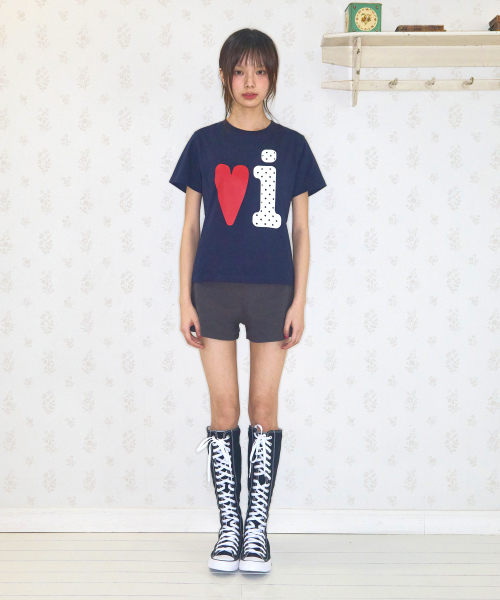 Video Jockey（ビデオジョッキー）の「ビビTシャツ [ネイビー]（Tシャツ/カットソー・レディース・ネイビー・X-SMALL/MEDIUM/SMALL）」の2枚目の写真