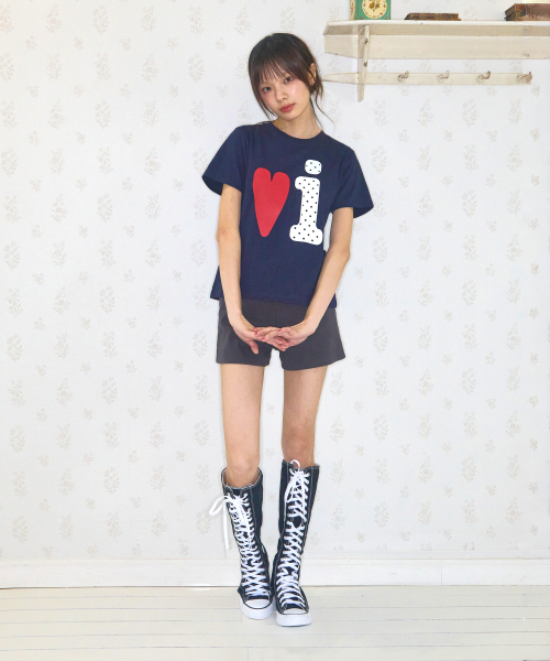 Video Jockey（ビデオジョッキー）の「ビビTシャツ [ネイビー]（Tシャツ/カットソー・レディース・ネイビー・X-SMALL/MEDIUM/SMALL）」の4枚目の写真