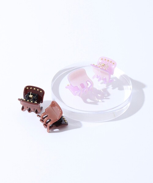 NOLLEY’S(ノーリーズ)の「NOLLEYSスタッズクリップmini-2P(バレッタ/ヘアクリップ・レディース・オフホワイト/ブラウン・FREE)」の8枚目の写真