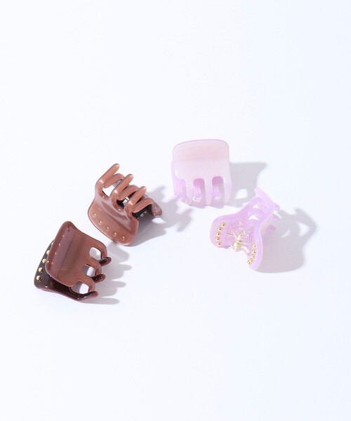 NOLLEY’S(ノーリーズ)の「NOLLEYSスタッズクリップmini-2P(バレッタ/ヘアクリップ・レディース・オフホワイト/ブラウン・FREE)」の9枚目の写真