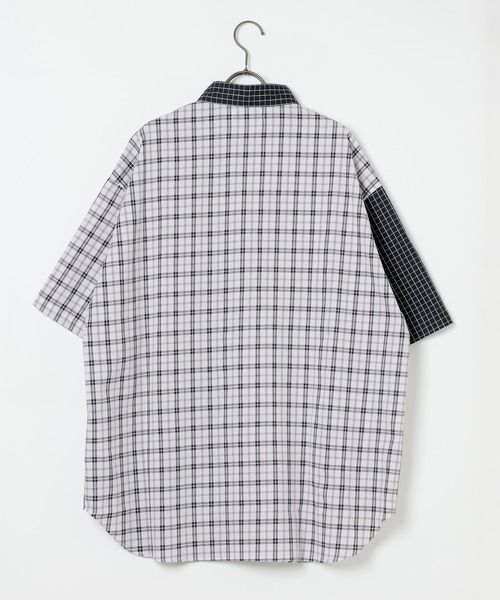 GEORGE'S(ジョージズ)の「バリエーションチェック半袖シャツ(Tシャツ/カットソー・メンズ・ネイビー/ブラック/パープル・MEDIUM/LARGE)」の5枚目の写真
