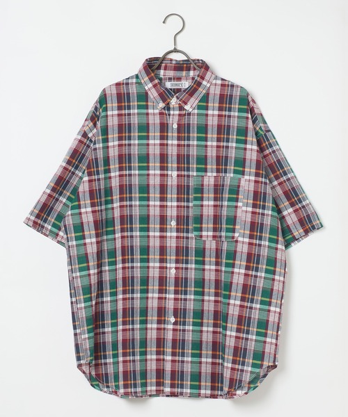 GEORGE'S(ジョージズ)の「バリエーションチェック半袖シャツ(Tシャツ/カットソー・メンズ・ネイビー/ブラック/パープル・MEDIUM/LARGE)」の6枚目の写真