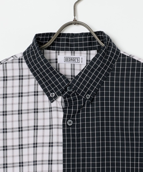 GEORGE'S(ジョージズ)の「バリエーションチェック半袖シャツ(Tシャツ/カットソー・メンズ・ネイビー/ブラック/パープル・MEDIUM/LARGE)」の8枚目の写真