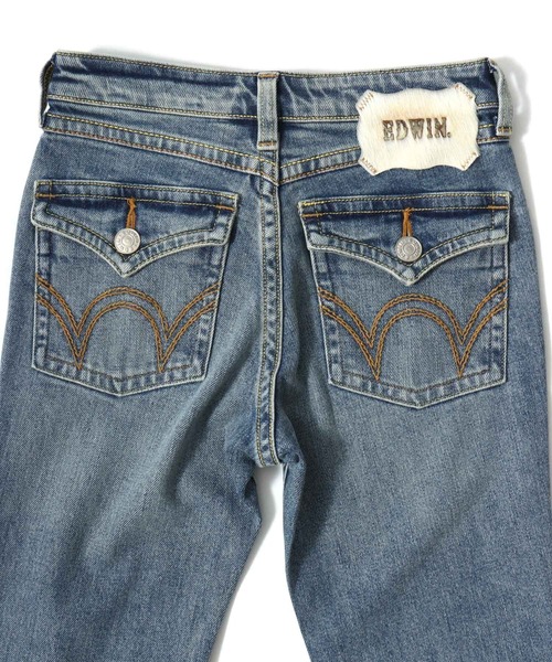 EDWIN(エドウィン)の「EDWIN(エドウィン)00s CRAFT STICH FLARE/デニムフレアパンツ(デニムパンツ・レディース・ライトインディゴブルー/ブラック系その他/ダークインディゴブルー・M/S/XS/L)」の19枚目の写真