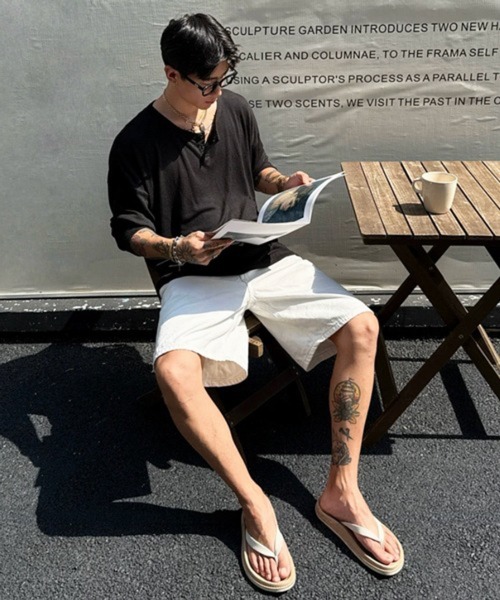 NOWLE(ノウル)の「【NOWLE】ルーズシルエット ヘンリーネック リブ ロングスリーブ Tシャツ / メランジ シアー ロンT(Tシャツ/カットソー・メンズ・ピンク/グレー/ブラック・X-LARGE/LARGE/MEDIUM)」の7枚目の写真