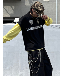 スターホース ポロ クロップ 半袖Tシャツ ブラック(FCG2TS818M)