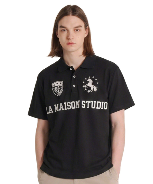 FABULOUS ARCHIVE(ファビュラスアーカイブ)の「スターホース ポロ クロップ 半袖Tシャツ ブラック(FCG2TS818M)(Tシャツ/カットソー・レディース・ブラック・LARGE/MEDIUM)」の3枚目の写真