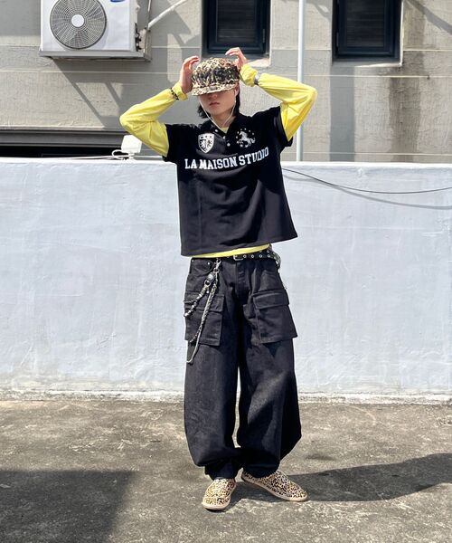 FABULOUS ARCHIVE(ファビュラスアーカイブ)の「スターホース ポロ クロップ 半袖Tシャツ ブラック(FCG2TS818M)(Tシャツ/カットソー・レディース・ブラック・LARGE/MEDIUM)」の11枚目の写真