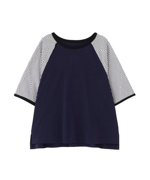 human woman(ヒューマンウーマン)の「◆ラグランスリーブリンガーTシャツ(Tシャツ/カットソー・レディース・ベージュ/ネイビー・MEDIUM)」の12枚目の写真