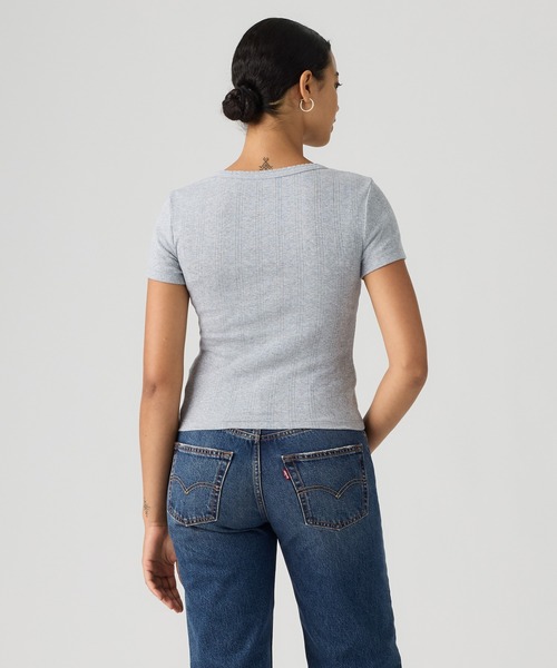 Levi's(リーバイス)の「Levi's/リーバイス DRY GOODS ポインテール ショートスリーブ ヘンリーネックTシャツ(Tシャツ/カットソー・レディース・グレー・XS/S/M)」の3枚目の写真