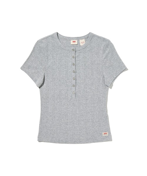 Levi's(リーバイス)の「Levi's/リーバイス DRY GOODS ポインテール ショートスリーブ ヘンリーネックTシャツ(Tシャツ/カットソー・レディース・グレー・XS/S/M)」の4枚目の写真