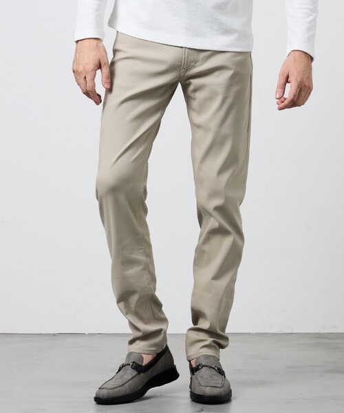 HIDEAWAYS NICOLE(ハイダウェイニコル)の「ガムストレッチツイル 5ポケットパンツ(その他パンツ・メンズ・カーキ/ベージュ/ブラック・L/M/XL/S)」の1枚目の写真