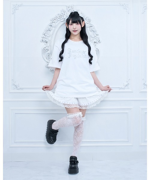 mine by LAFARY(マインバイラファリー)の「エンジェルストーンTシャツ(Tシャツ/カットソー・レディース・ホワイト/ブラック・FREE)」の22枚目の写真