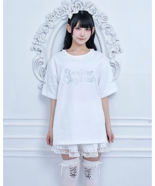 mine by LAFARY(マインバイラファリー)の「エンジェルストーンTシャツ(Tシャツ/カットソー・レディース・ホワイト/ブラック・FREE)」の17枚目の写真
