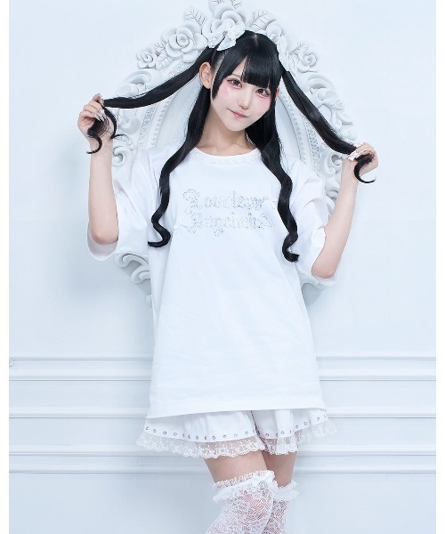 mine by LAFARY(マインバイラファリー)の「エンジェルストーンTシャツ(Tシャツ/カットソー・レディース・ホワイト/ブラック・FREE)」の18枚目の写真