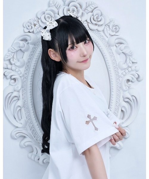 mine by LAFARY(マインバイラファリー)の「エンジェルストーンTシャツ(Tシャツ/カットソー・レディース・ホワイト/ブラック・FREE)」の19枚目の写真