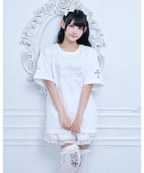 mine by LAFARY(マインバイラファリー)の「エンジェルストーンTシャツ(Tシャツ/カットソー・レディース・ホワイト/ブラック・FREE)」の20枚目の写真