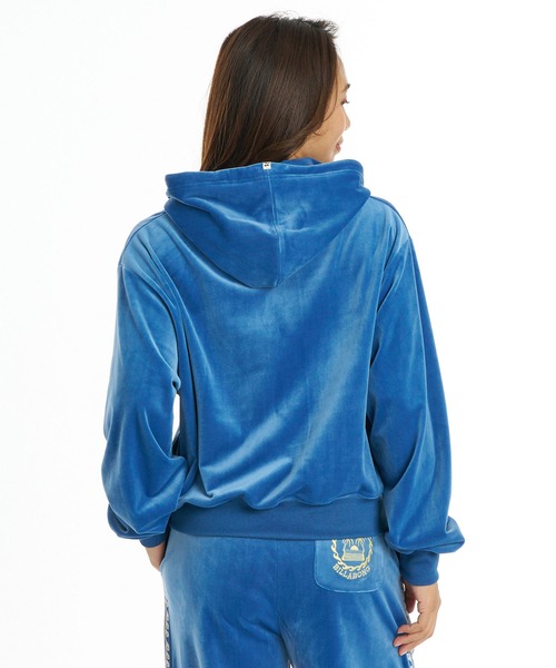 BILLABONG(ビラボン)の「BILLABONG/ビラボン ジップアップ パーカー ベロア セットアップ対応 SURF CAMP PALM 73 ZIP HOODIE BG014011(パーカー・レディース・ブルー/アイボリー/オリーブ・M/L)」の15枚目の写真