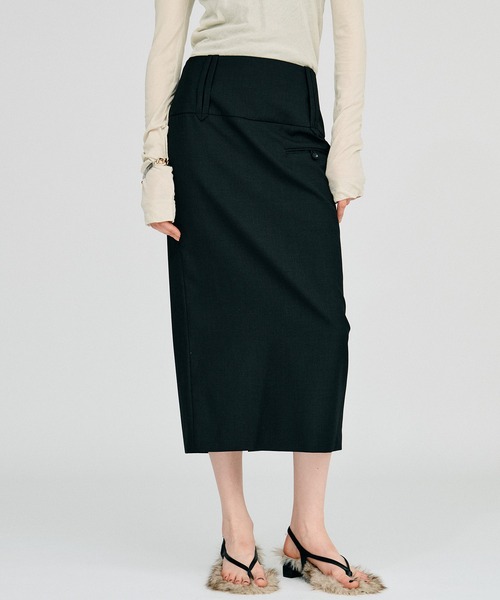 PRANK PROJECT(プランクプロジェクト)の「【2026Autumn Pre-Order】ワイドベルトミディスカート / Wide Belt Midi Skirt(スカート・レディース・カーキ/ブラック/マルチ・38/36)」の11枚目の写真