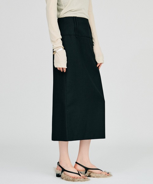 PRANK PROJECT(プランクプロジェクト)の「【2026Autumn Pre-Order】ワイドベルトミディスカート / Wide Belt Midi Skirt(スカート・レディース・カーキ/ブラック/マルチ・38/36)」の14枚目の写真